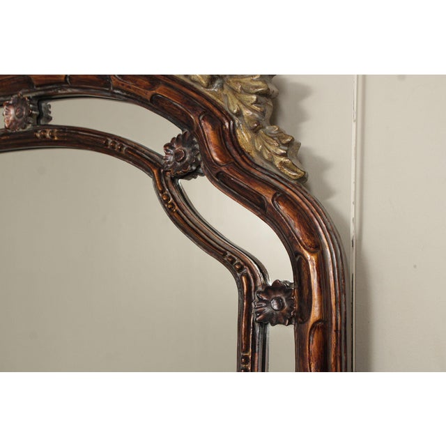 Italian Rococo Style Arched Partial Gilt Wall Mirror For Sale In Philadelphia - Image 6 of 12