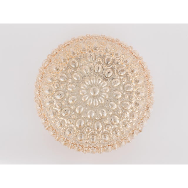 Amber 1960s Helena Tynell Glashutte Limburg Flush Mount Amber Bubble Glass For Sale - Image 8 of 10