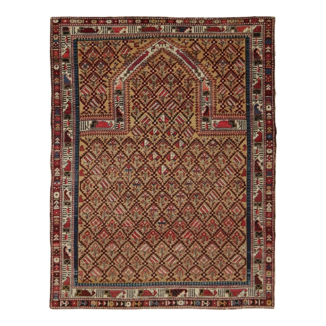 Antique Kuba Rug With Colorful Diamond Lattice & Tribal Motifs - Rug & Kilim For Sale