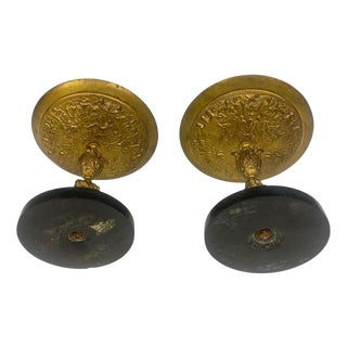 French Ormolu Classical Tazzas on Marble Bases, 1880, Set of 2 For Sale