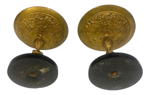 French Ormolu Classical Tazzas on Marble Bases, 1880, Set of 2