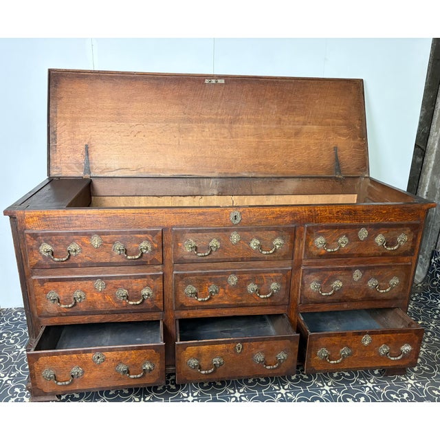 Antique George III Oak Lancashire Mule Chest For Sale - Image 10 of 18