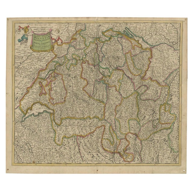 17th Century Map of Switzerland by Justus Danckerts, 1690 For Sale - Image 5 of 5