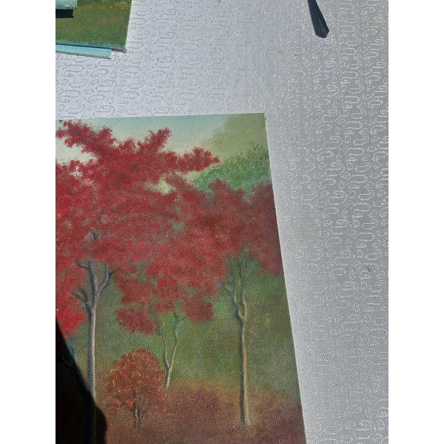 1990s Colorful Trees and Foliage Landscape Painting on Canvas For Sale In Atlanta - Image 6 of 8