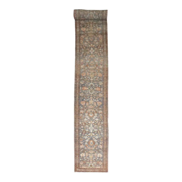 Early 20th Century Long Floral Persian Malayer Runner - 2'10" x 20'8" For Sale