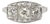 Antique Edwardian Platinum 0.63ct Old European Diamond Three Stone Band Ring, Size 6 For Sale