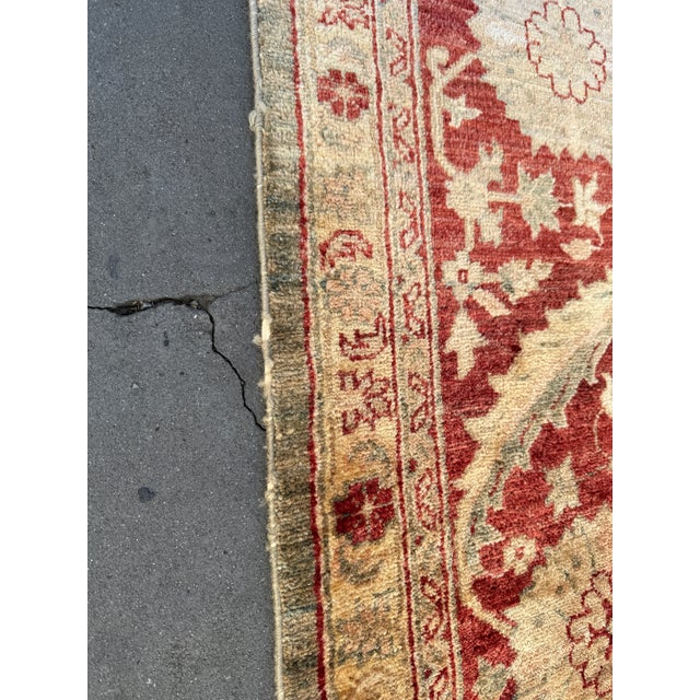 Red 8ft 11in × 12ft2in Vintage Pakistani Hand-Knotted Wool and Silk Area Rug For Sale - Image 8 of 15