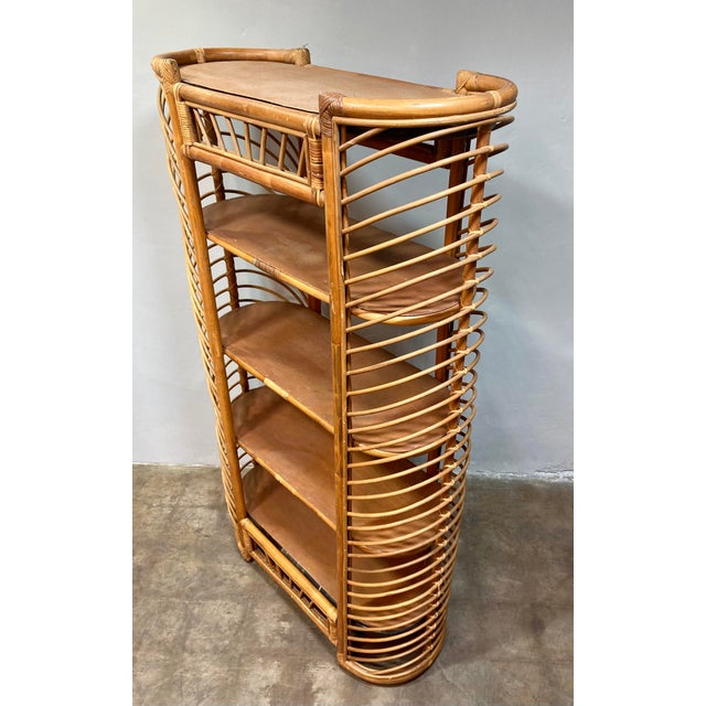 Mid-Century Modern 1970's Bohemian Bamboo and Rattan Bookcase For Sale - Image 3 of 6