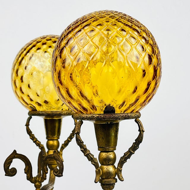 3 Arm Table Lamp Hunting by C. Florentine, Italy, 1950s For Sale - Image 3 of 18