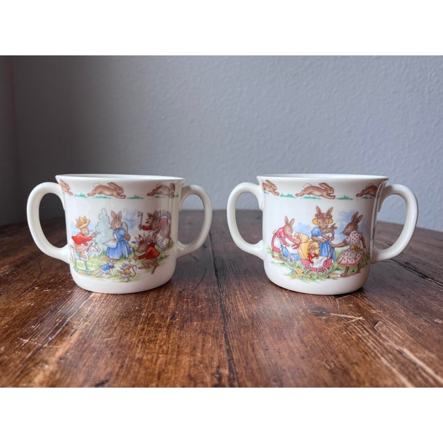 Ceramic 1980s Royal Doulton Bunnykins Children's Dishes Set, Plate, 2 Bowls and 2 2-Handled Mugs - 5 pcs For Sale - Image 7 of 9