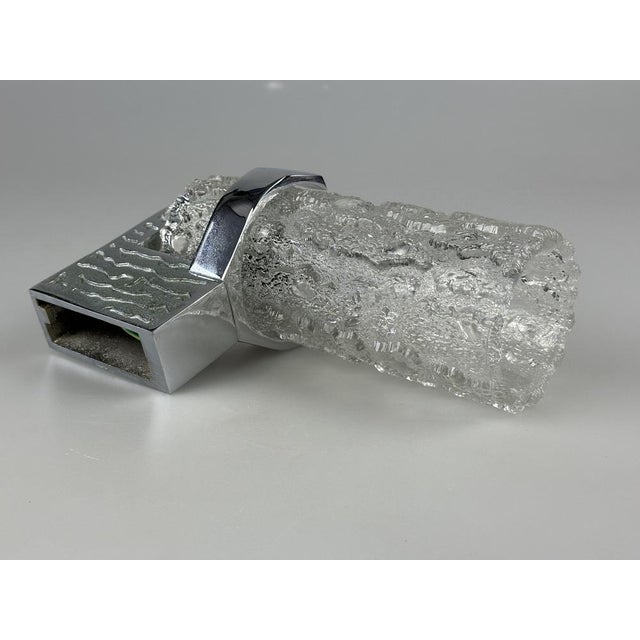 1960s/70s Wall Lamp in Glass & Chrome, Brutalist German Design Object: Wall Lamp Manufacturer: Unknown Condition: Good...