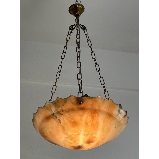 Mid-Century Art Deco Pendant in Alabaster, 1940s For Sale - Image 6 of 13