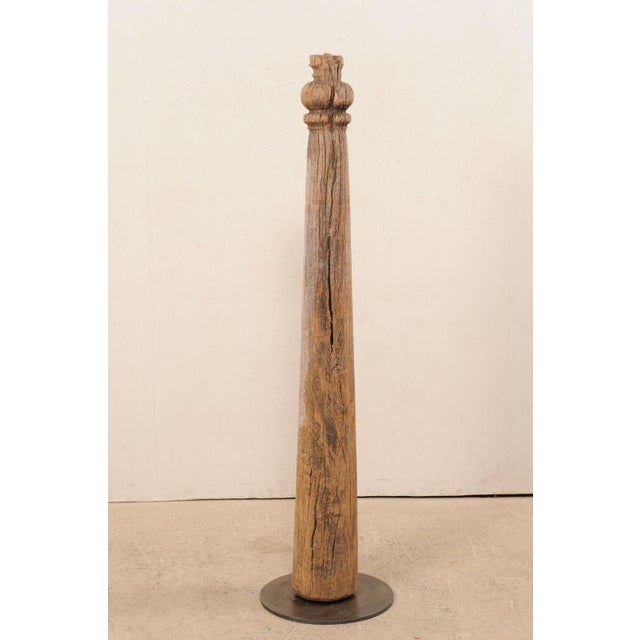 19th Century British Colonial Tapered Wood Column on Stand For Sale - Image 4 of 11