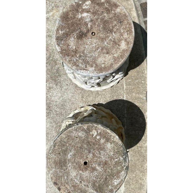 Vintage Pair of Neoclassical Cast Stone Bacchanalian Garden Urns For Sale - Image 11 of 12
