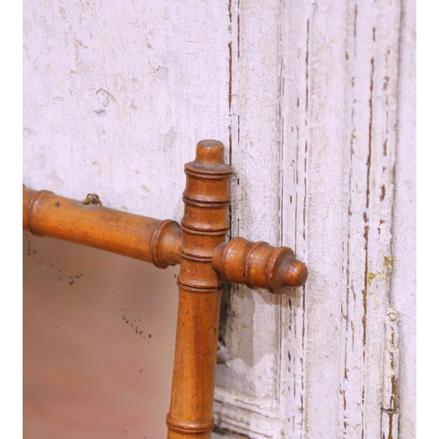 French Early 20th Century French Faux Bamboo Wall Mirror For Sale - Image 3 of 6