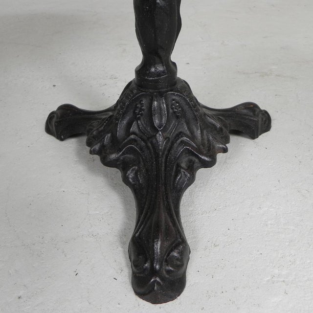 Black Bistro Table with Cast Iron Leg and Traffic Sign Top, Paris, France, 1920s For Sale - Image 8 of 18