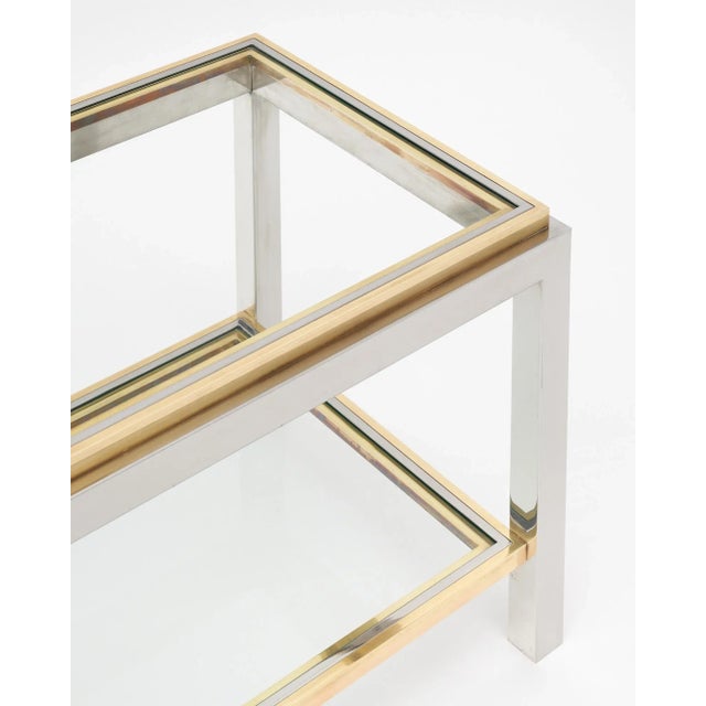 Chrome Maison Charles Chrome and Brass Side Tables For Sale - Image 8 of 9