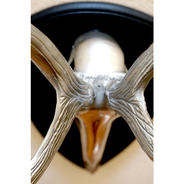 Vintage Metal Antelope Sculpture Wall Ornament For Sale - Image 4 of 13