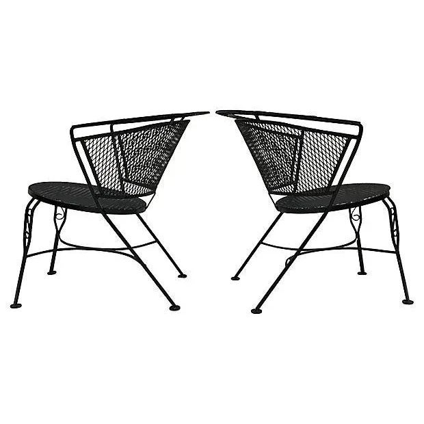 1960s Mid-Century Modern Iron Salterini Patio Table & 4 Chairs, Attributed For Sale In Boston - Image 6 of 12