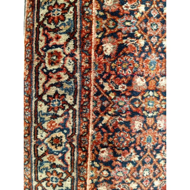 Vintage Tabriz Long Runner, Hand-Woven Wool, All Over Herati Pattern, Navy & Ivory, 3x16 For Sale - Image 14 of 16