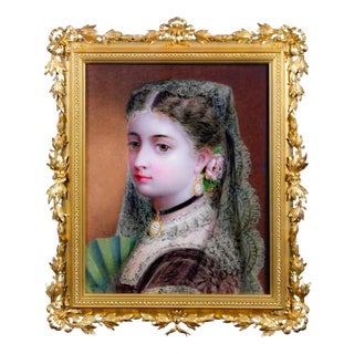 Portrait Miniature of a Young Spanish Princess, 19th Century, Watercolour For Sale