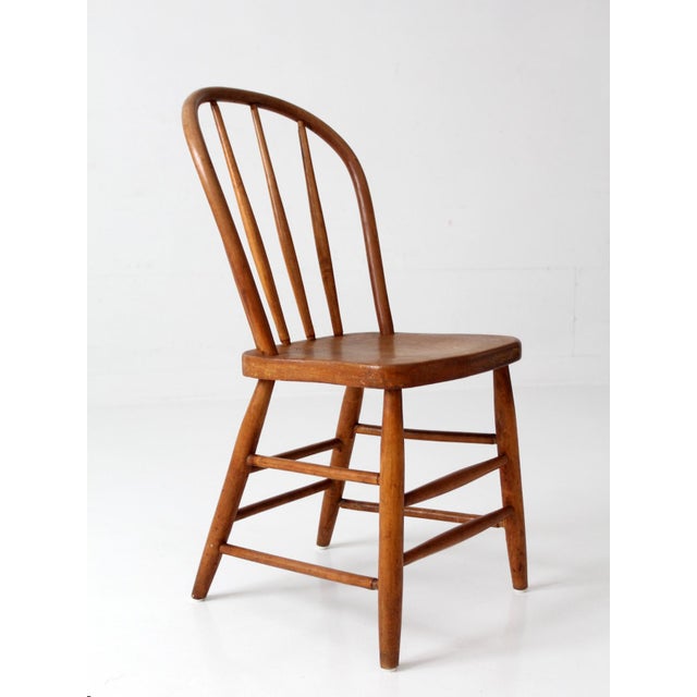 Brown Vintage Windsor Spindle Back Chair For Sale - Image 8 of 11