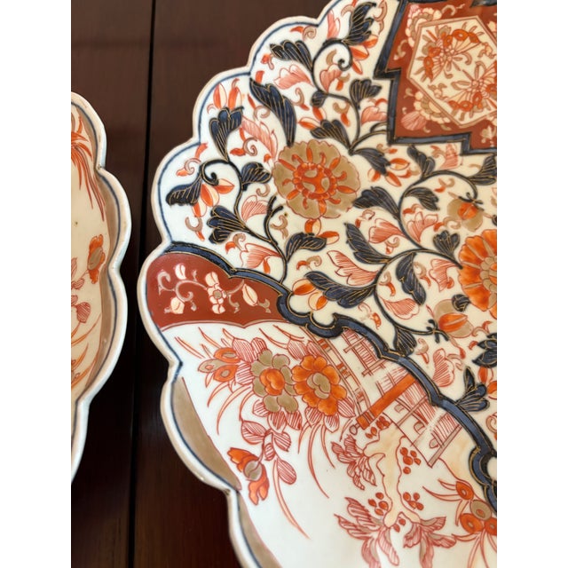 Antique Japanese Hand Painted Imari Plates, 1860s, Set of 2 For Sale - Image 12 of 14