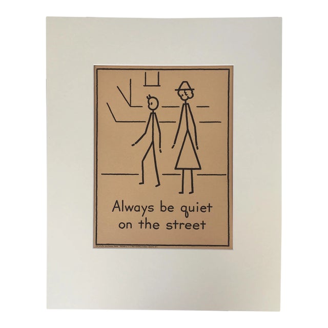 1940s "Good Manners" Double-Sided Stick Figure Poster For Sale