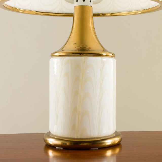 Metal Murano Glass and Brass Lamp, Italy 1980s by Romeo Rega for F. Fabbian For Sale - Image 7 of 11