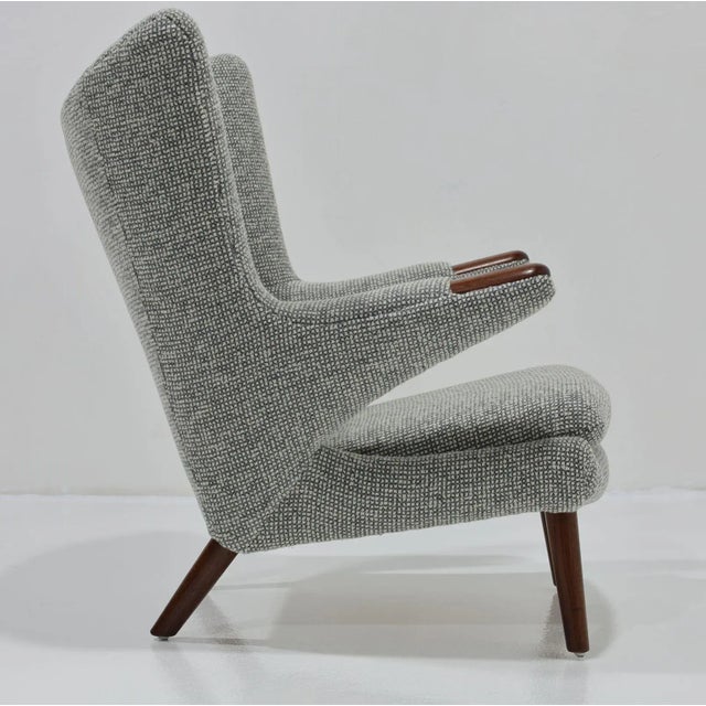 Hans J. Wegner Ap19 Papa Bear Chair in Maharam Wool Boucle For Sale In Dallas - Image 6 of 9