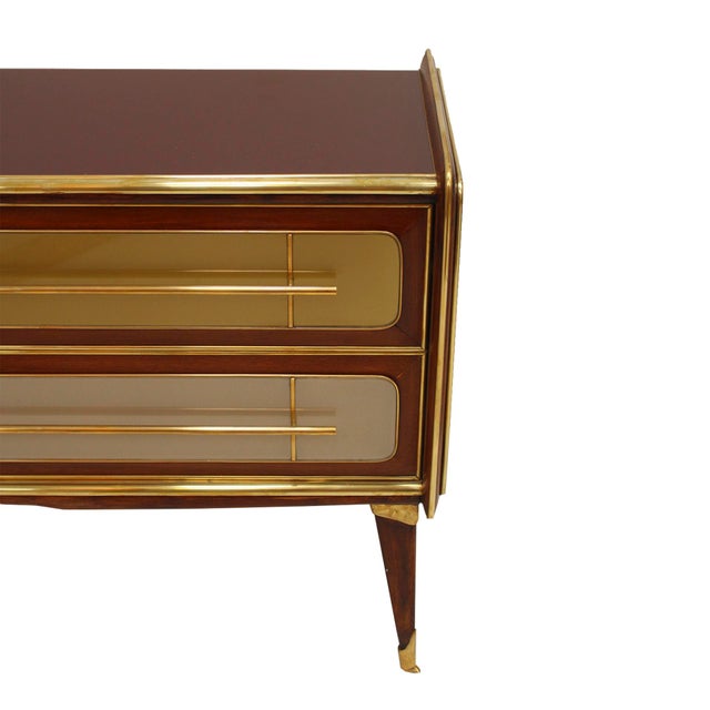 Mid-Century Modern Italain Sideboard in Wood & Glass, 1950s For Sale - Image 3 of 5