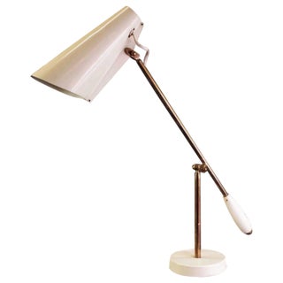 Midcentury Modern White Table Lamp by Birger Dahl, 1950s For Sale