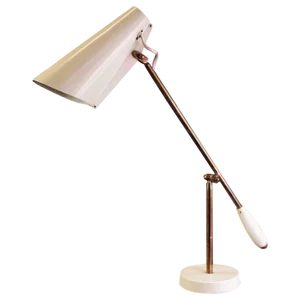 Midcentury Modern White Table Lamp by Birger Dahl, 1950s