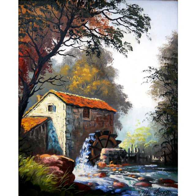 ➡️ Luminous Landscape with Water mill⬅️ ⏩It is signed J Weakaes⏪ ⭐Medium:⭐ Oil on canvas ⭐Technique: ⭐Impasto painting...