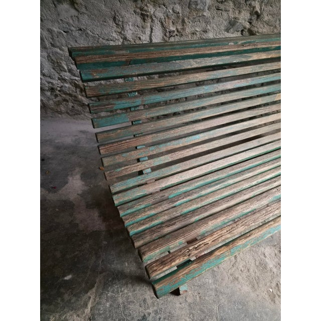 1950s French Garden Bench in Wood and Iron, 1950s For Sale - Image 5 of 18