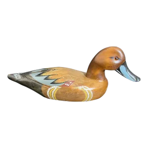 Vintage Hand Carved Eurasian Wigeon Drake Duck Wood Decoy