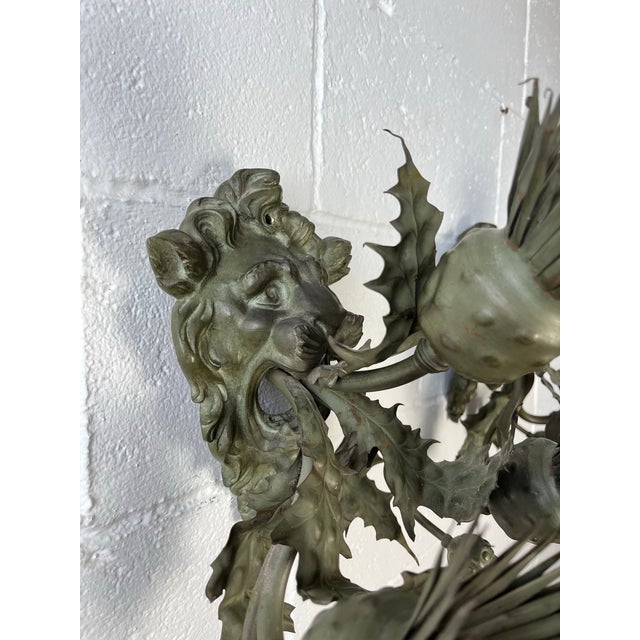 Bronze Lion Sconces For Sale - Image 11 of 12