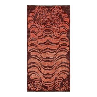 2010s Rug & Kilim’s Classic Style Tiger Runner in Orange and Red Pictorial For Sale