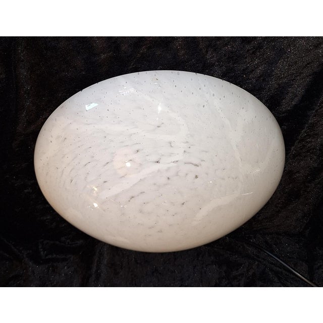 Vintage Ceiling Lamp with White Marbled Glass Shade, 1980s For Sale - Image 4 of 8