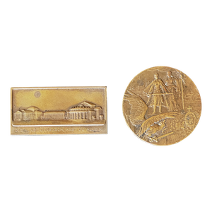 One Bronze Medallion Circa 1916 - the Heroes of Verdun Signed and Bronze Plaque 1912