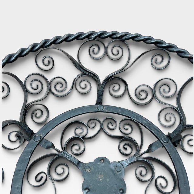German Wrought Iron Scrollwork Footed Fruit Basket - Mid 20th Century For Sale - Image 15 of 15