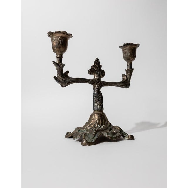 Vintage Art Deco Bronze Candleholder with Ornate Details, 1910s For Sale - Image 11 of 11