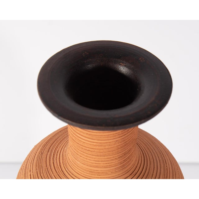 Contemporary Italian Raymor Ceramic Vase With Woven Accent For Sale - Image 3 of 6