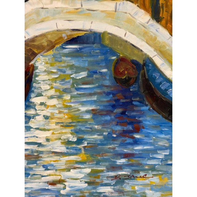 1980s 1980s Original Oil Painting - Venice Canal Scene For Sale - Image 5 of 10
