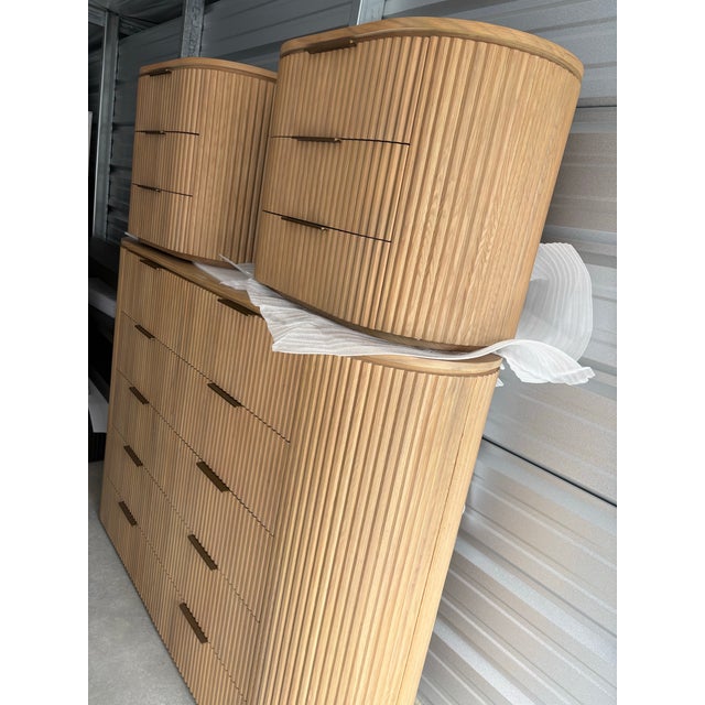 2020s Rh (Restoration Hardware) Byron 10 Drawer Dresser Light Oak / Brass For Sale - Image 5 of 6