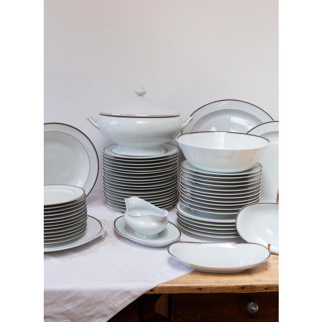 Palmyre Porcelain Dinnerware Set, 1990s, Set of 55 For Sale - Image 9 of 15