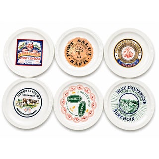 Vintage French Faïence De St. Amand “Fromages De France” Cheese Plates, Set of 6 For Sale