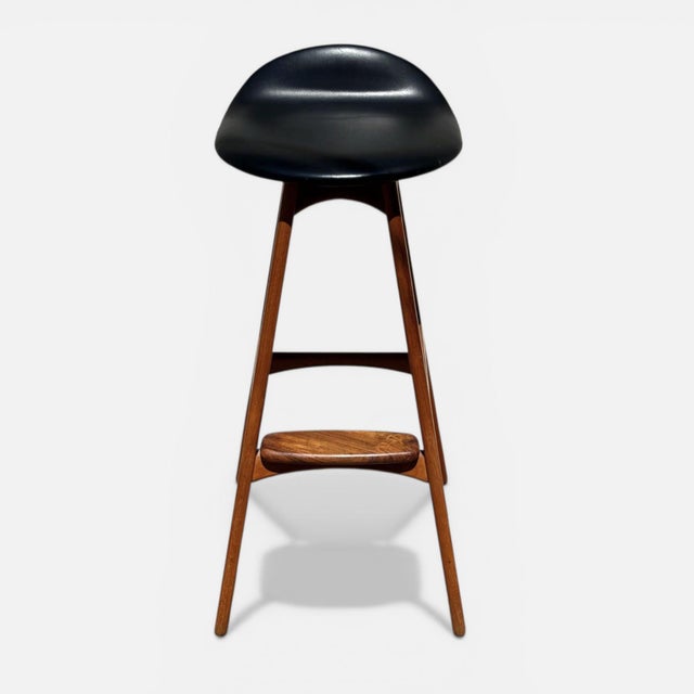 Mid-Century Modern Erik Buch for Oddense Maskinsnedkeri o.d. Mobler Danish Teak Barstools For Sale - Image 3 of 18