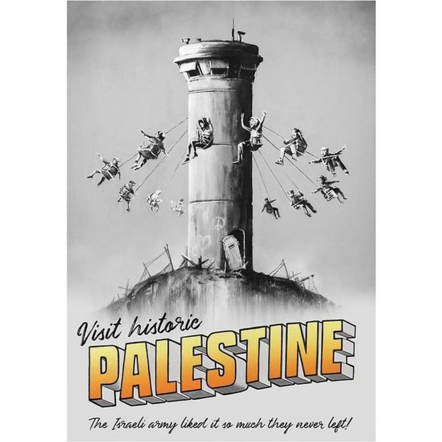 Visit Historic Palestine Walled Off Hotel Poster After Banksy, 2018 For Sale