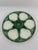 A striking antique French Faience Longchamp glazed majolica oyster plate with a vibrant green basket weave background and...